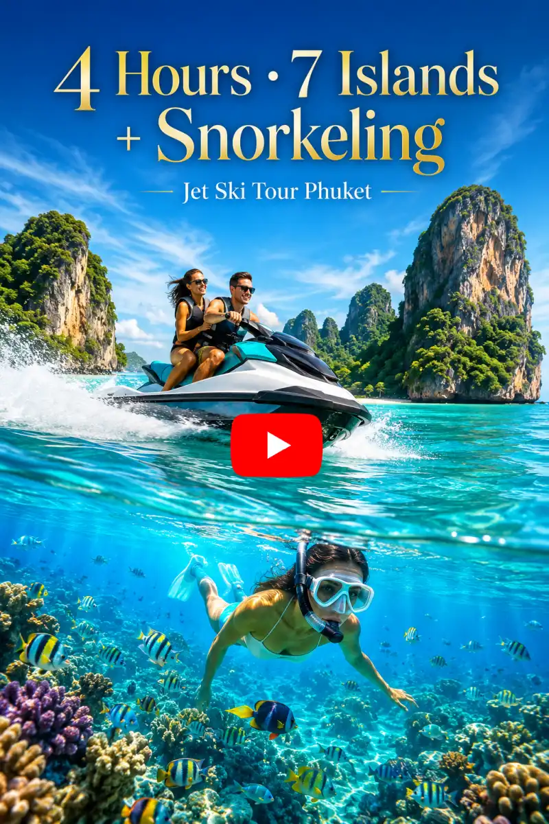 Program B1 Jet Ski Tour Phuket 7 Island route with snorkeling stops and scenic island hopping