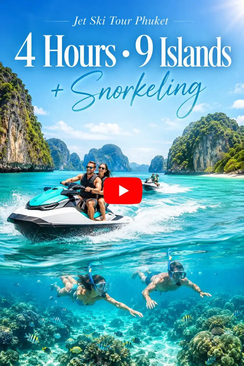 Program C1 Jet Ski Tour Phuket 9 Island route with sightseeing, snorkeling and scenic island hopping