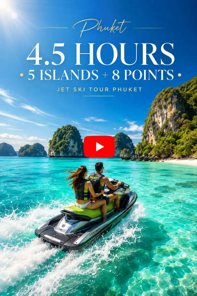 Program E1 Jet Ski Tour Phuket 5 Island Safari with mangrove cruising, island stops and scenic photo points