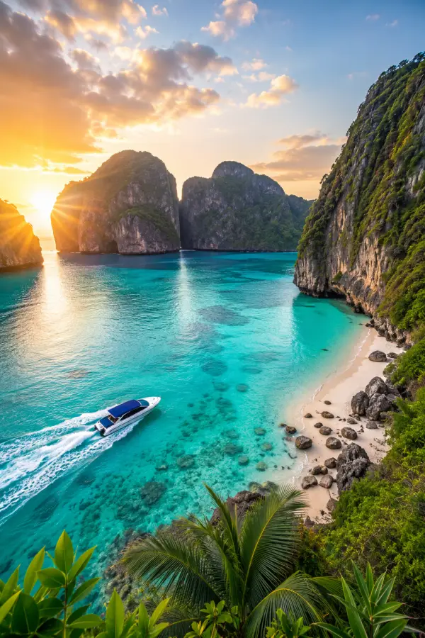 Phi Phi Island Sunrise Tour from Phuket by speedboat at sunrise