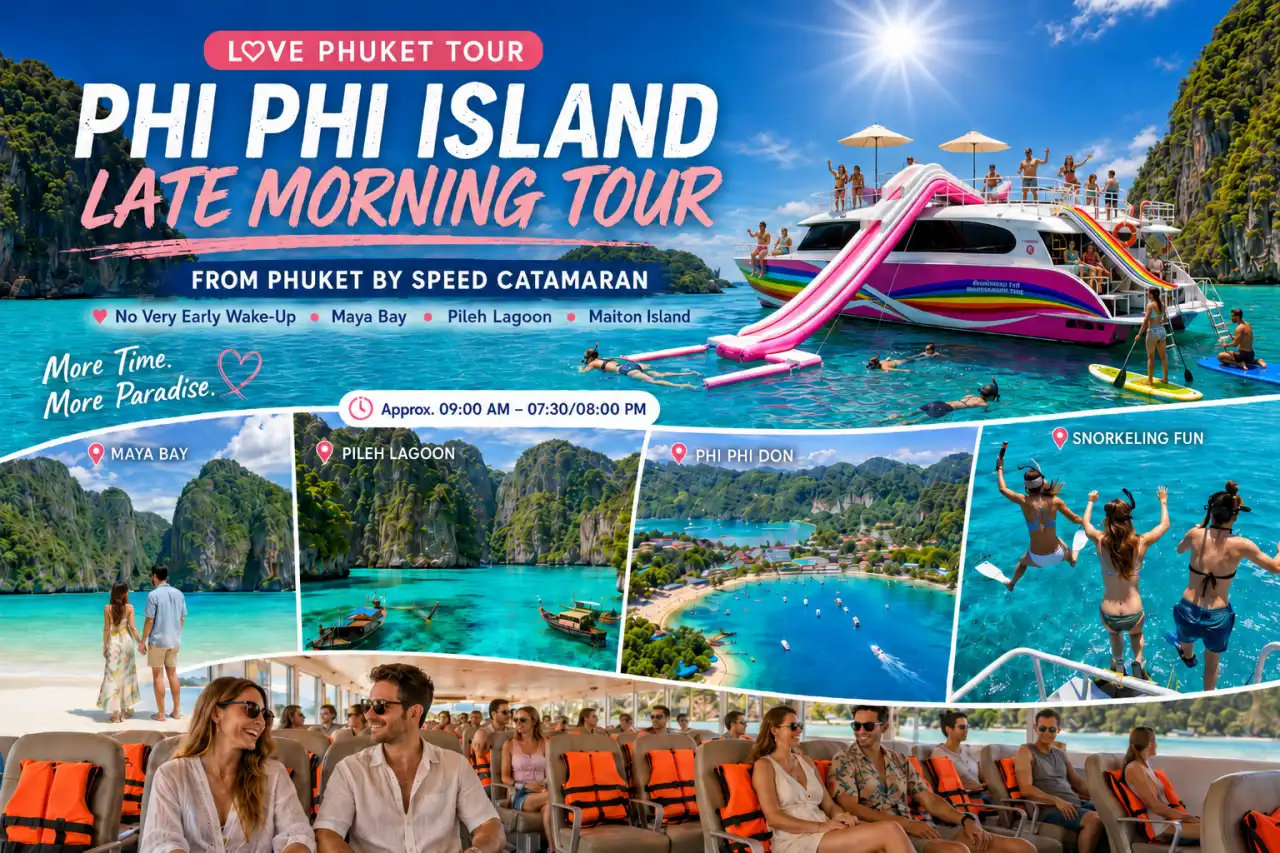 Phi Phi Island Late Morning Tour from Phuket by speed catamaran poster