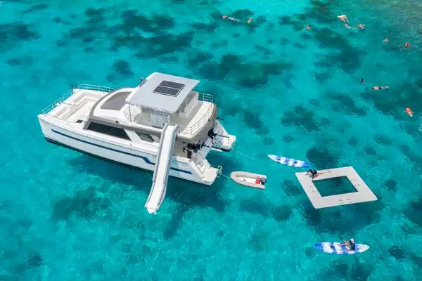 Guests enjoying the Phi Phi Island Power Catamaran Tour from Phuket