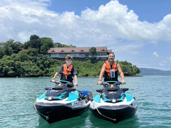 Jet Ski Tour Phuket guest photo with turquoise sea and island route