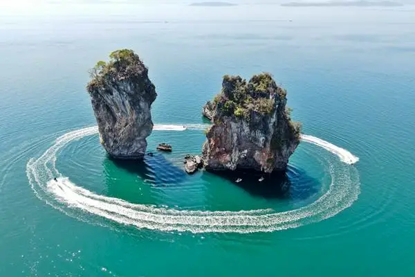 Phuket jet ski tour route with island scenery and clear sea