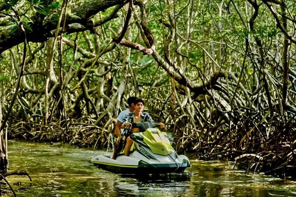 Phuket jet ski tour photo with island route and tropical beach