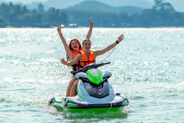 Jet Ski Tour Phuket tropical island route with blue water