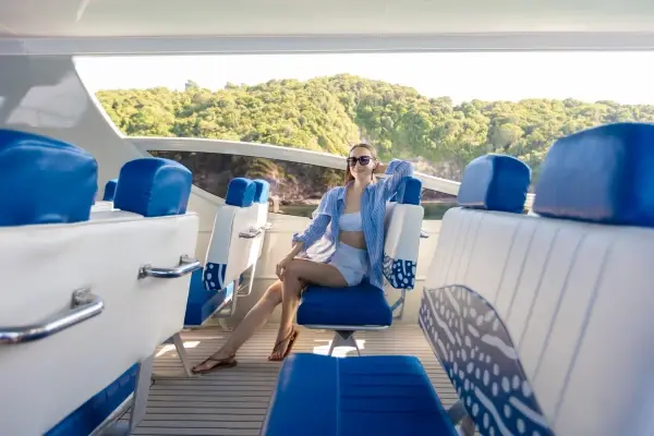 Phi Phi and Maiton Island tour by catamaran from Phuket with tropical sea scenery