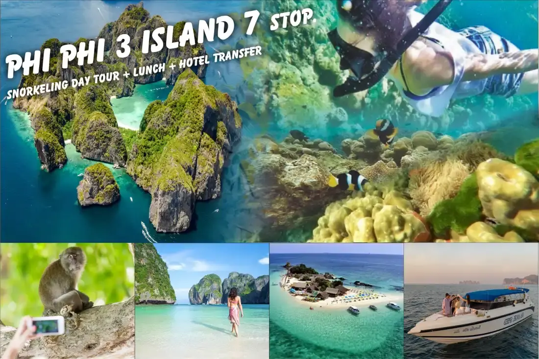 Phi Phi Maya Bay and Khai Island Speedboat Tour from Phuket with snorkeling, beach stops and tropical island scenery