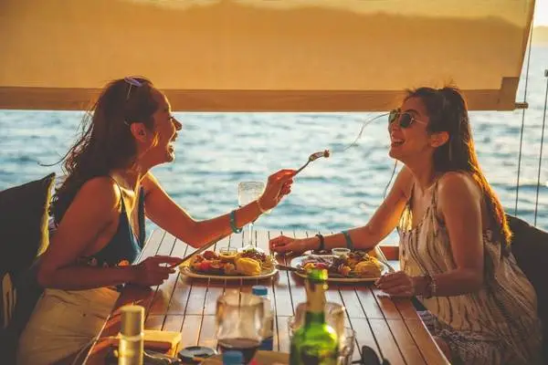 Sunset dinner aboard a luxury catamaran in Phang Nga Bay