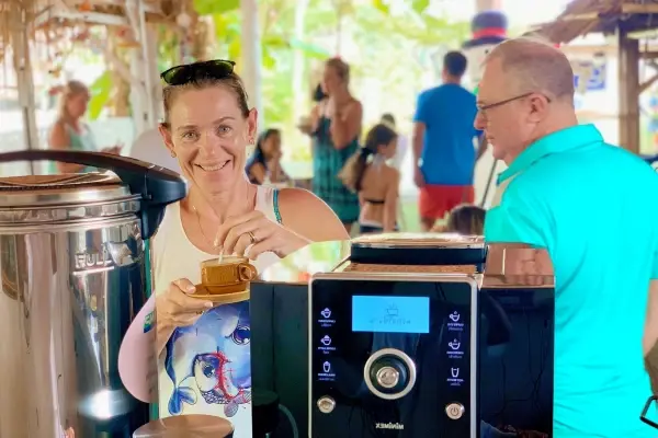 Guests checking in at the pier before joining the James Bond Island sunset tour from Phuket