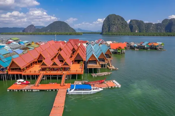 Koh Panyee floating village in Phang Nga Bay on Phi Phi James Bond Krabi 2 day tour