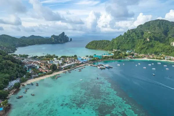 Phi Phi Don Island and Tonsai Bay before hotel check-in on Phi Phi James Bond Krabi 2 day tour