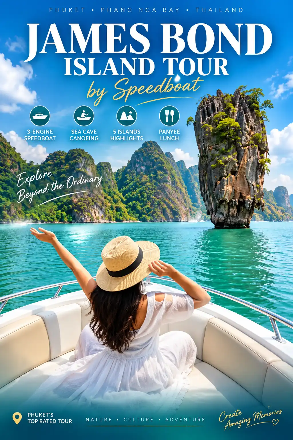 James Bond Island Tour from Phuket by Speedboat with scenic Phang Nga Bay views