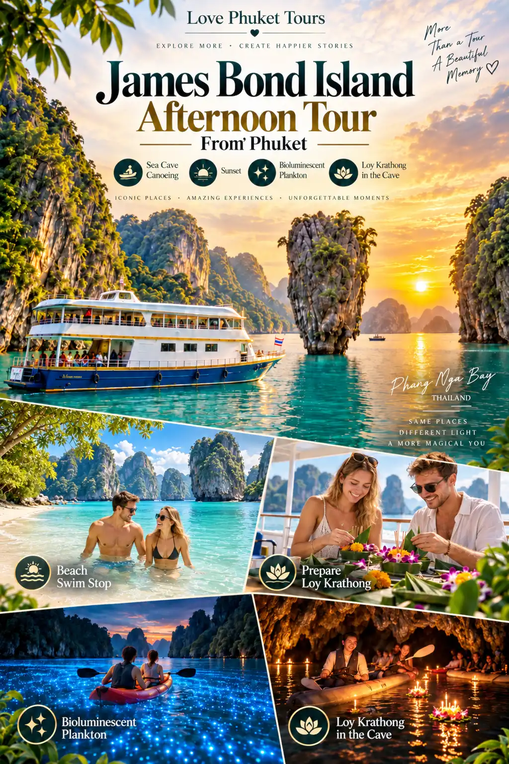 James Bond Island Afternoon Tour from Phuket with Phang Nga Bay canoeing