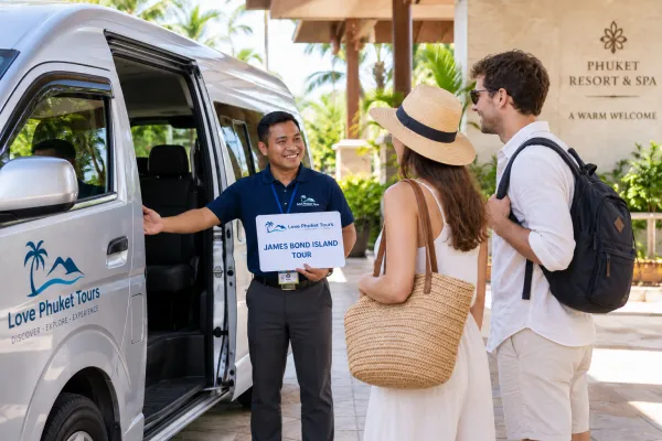 Hotel pickup for the James Bond Island Afternoon Tour from Phuket with Love Phuket Tours
