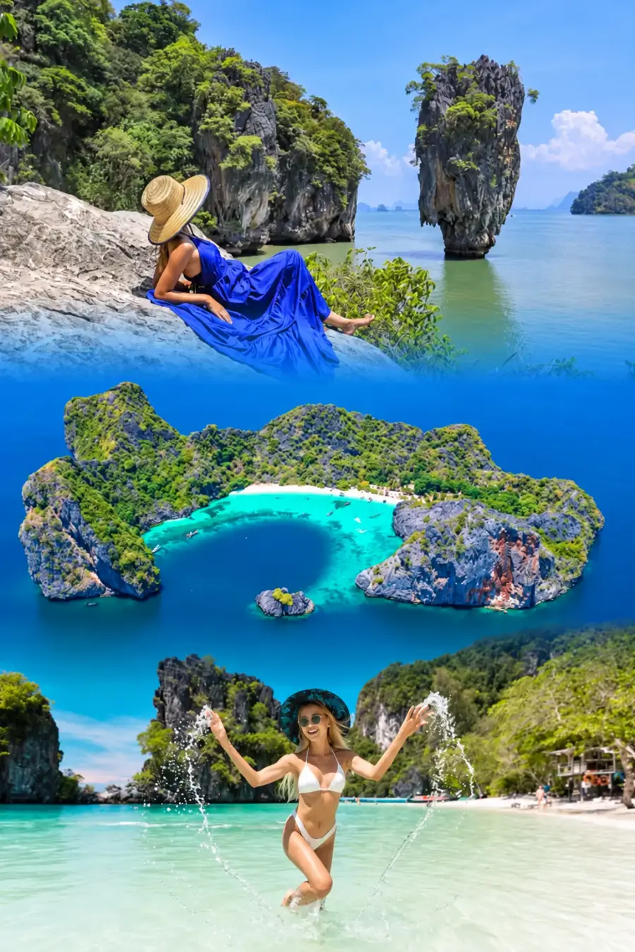 James Bond Island and Hong Island Krabi lagoon tour from Phuket with tropical island scenery and beach swimming