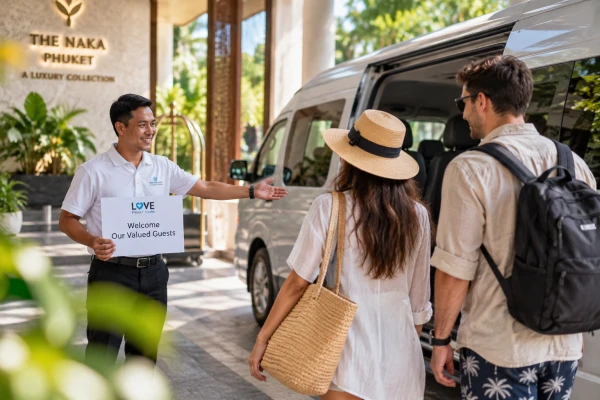 Hotel pickup by minivan for the James Bond Island late morning tour from Phuket
