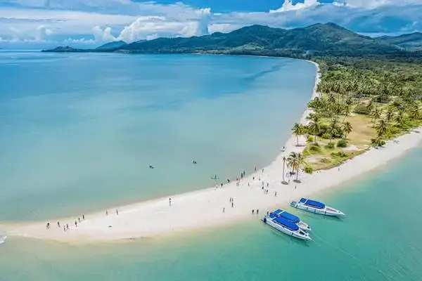 Aerial view of Laem Haad beach at Koh Yao Yai during the James Bond Island late morning tour from Phuket
