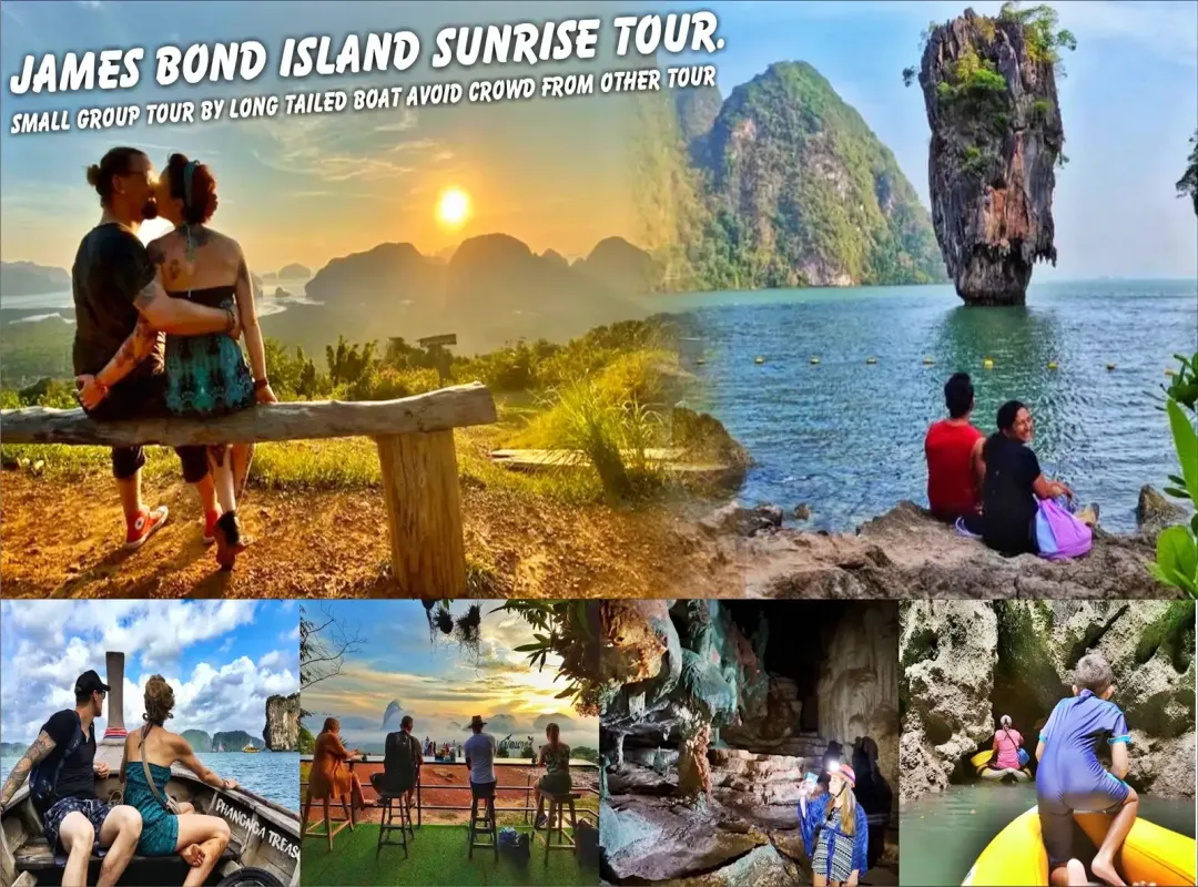 James Bond Island Sunrise Tour from Phuket with small group, Samet Nangshe sunrise, longtail boat and sea cave canoeing