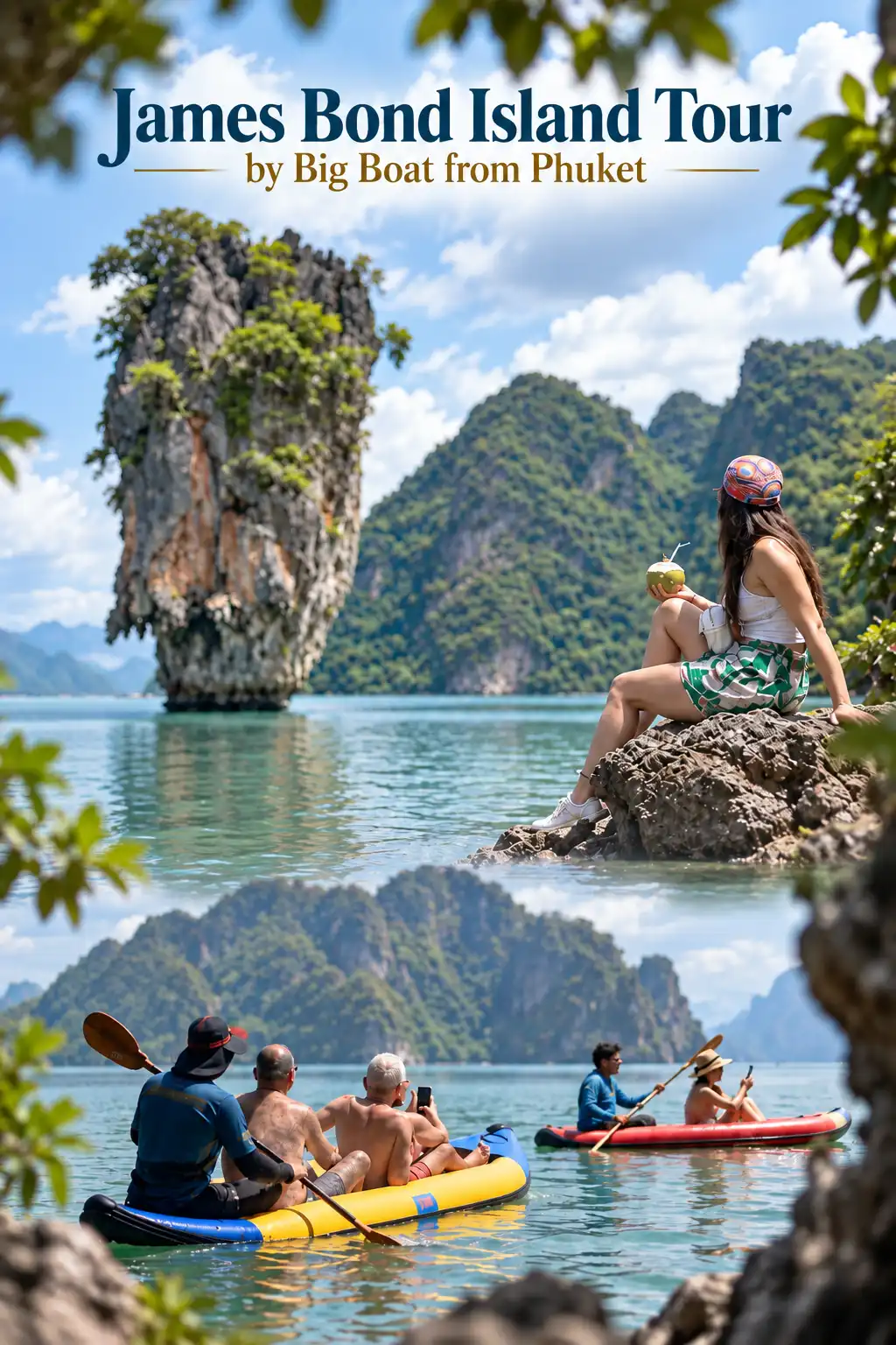 James Bond Island Tour by Big Boat from Phuket with sea cave canoeing in Phang Nga Bay