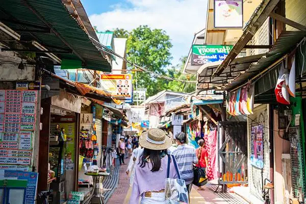 Tonsai Village on Phi Phi Don during a Phi Phi Island tour from Phuket
