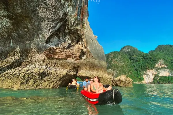 Sea cave canoeing on James Bond Island Big Boat Tour in Phang Nga Bay