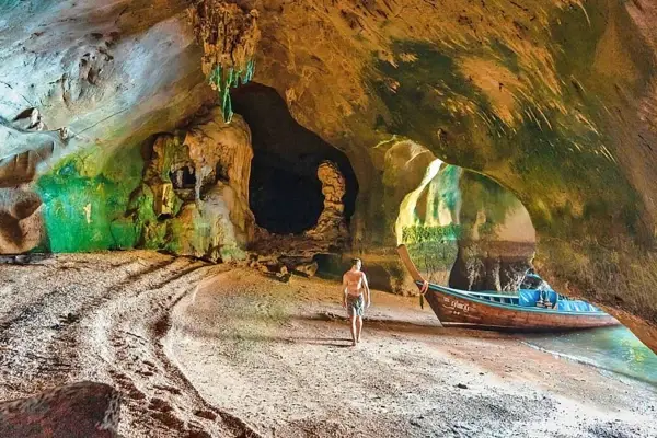 Limestone cave scenery on the James Bond Island Tour from Phuket in Phang Nga Bay