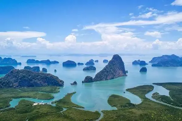 Phang Nga Bay limestone islands on the James Bond Island Tour from Phuket